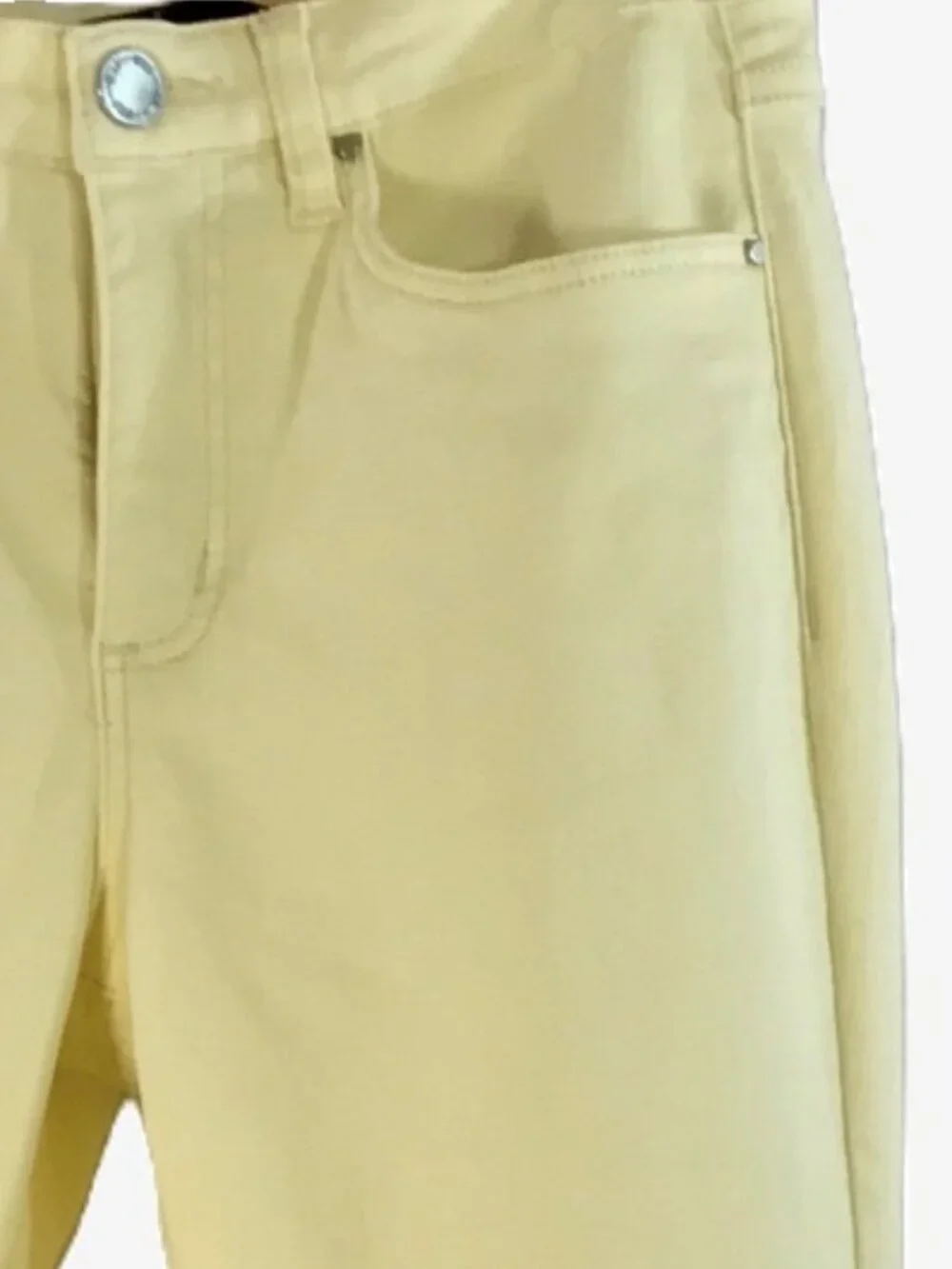 Soft Yellow Stretch Mid Rise Straight Leg Jeans - Size 6 - FDJ - NWT - Picture 5 of 12